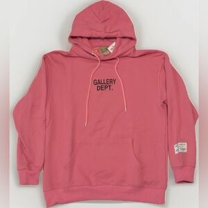 Gallery Dept Pink Logo Pullover Hoodie Large